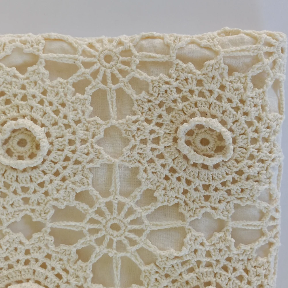 Crochet Rosette Cotton Standard Pillow Sham Keeco
